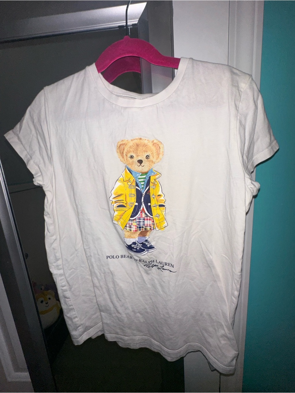 Polo by Ralph Lauren Kids White Tee with Yellow Jacket Bear Graphic